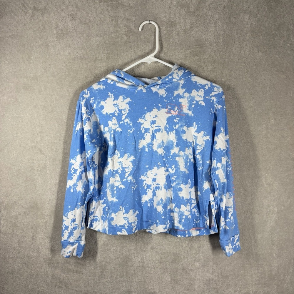 Vineyard Vines Tie Dye Hoodie Kids Size M 10/12 Cloud Wash Streetwear Casual